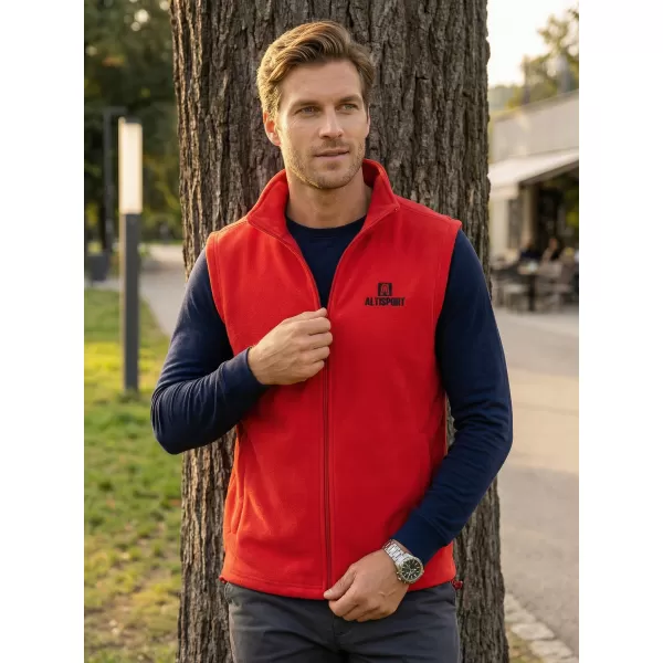  Мъжка поларена жилетка ALTISPORT ALM006518 ЧЕРВЕН 
