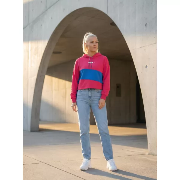 Дамски съкратен суичър PUMA INTL HOODIE TR 531649-14 ЧЕРВЕНО ЦВЕКЛО ЛИЛАВО 