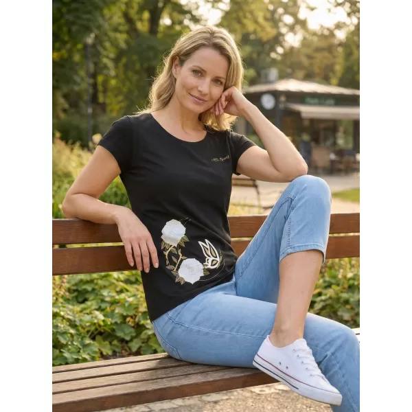  Дамска тениска ALTISPORT ALW146122 ЧЕРНО И ЗЛАТНО 