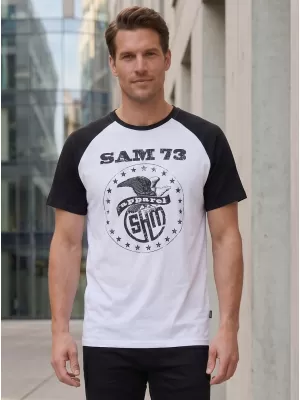 Мъжка тениска с къс ръкав SAM 73 JORDAN MT 805 БЯЛО