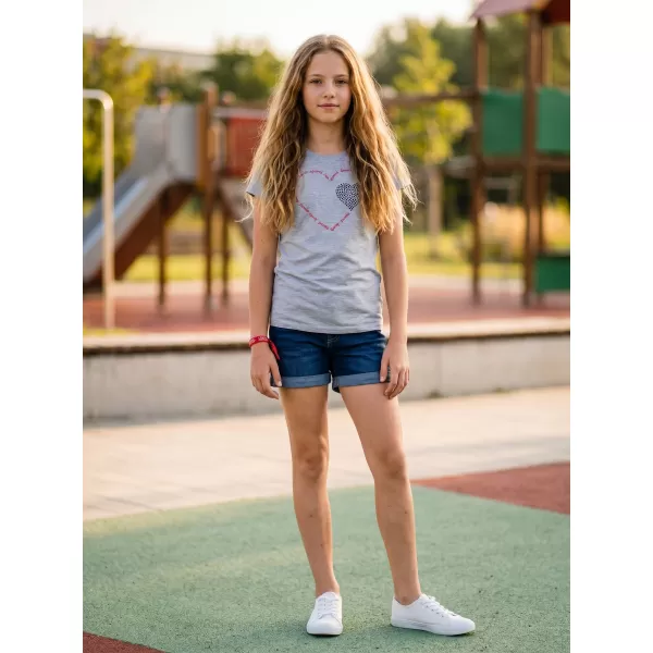  Тениска за момиче с къс ръкав SAM 73 ALAINA GT 564 СВЕТЛО СИВО 