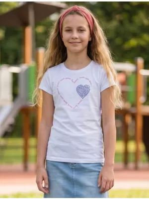 Тениска за момиче с къс ръкав SAM 73 ALAINA GT 564 БЯЛО