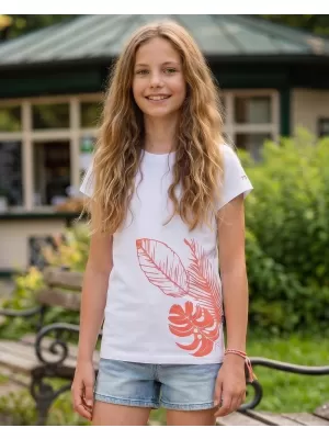 Тениска за момиче с къс ръкав SAM 73 STEPHANIE GT 562 БЯЛО