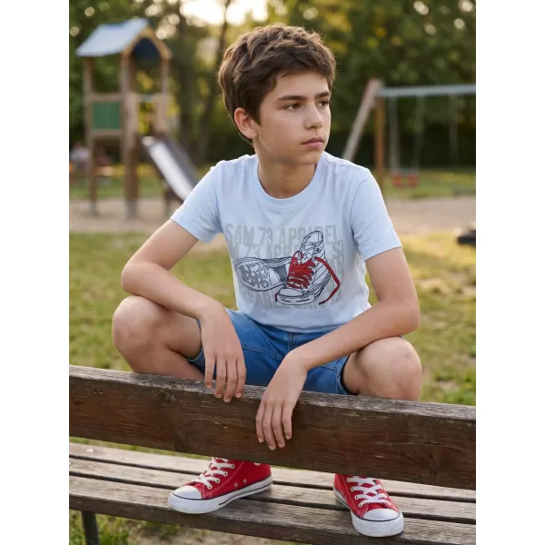  Тениска за момче с къс ръкав SAM 73 PETER BT 562 БЯЛО 