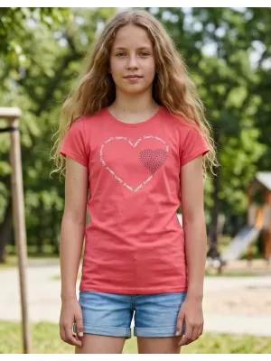Тениска за момиче с къс ръкав SAM 73 ALAINA GT 564 ЯРКО РОЗОВО