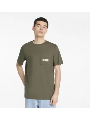 Мъжка тениска PUMA MODERN BASIC POCKET TEE ТЪМНОЗЕЛЕН МЪХ