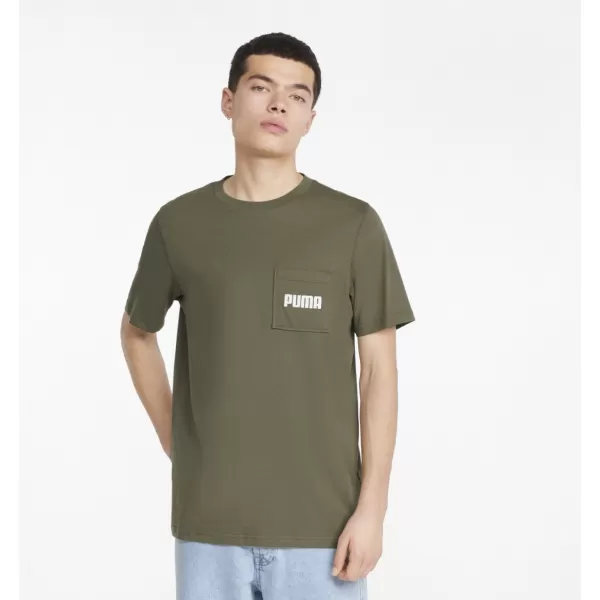  Мъжка тениска PUMA MODERN BASIC POCKET TEE ТЪМНОЗЕЛЕН МЪХ 