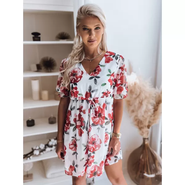  Рокля DSTREET CLAIRE II EY1866z БЯЛ -ЧЕРВЕН 