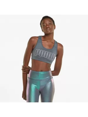 Дамски сутиен PUMA MID IMPACT 4KEEPS GRAPHIC BRA PM 520306-42 СИВО