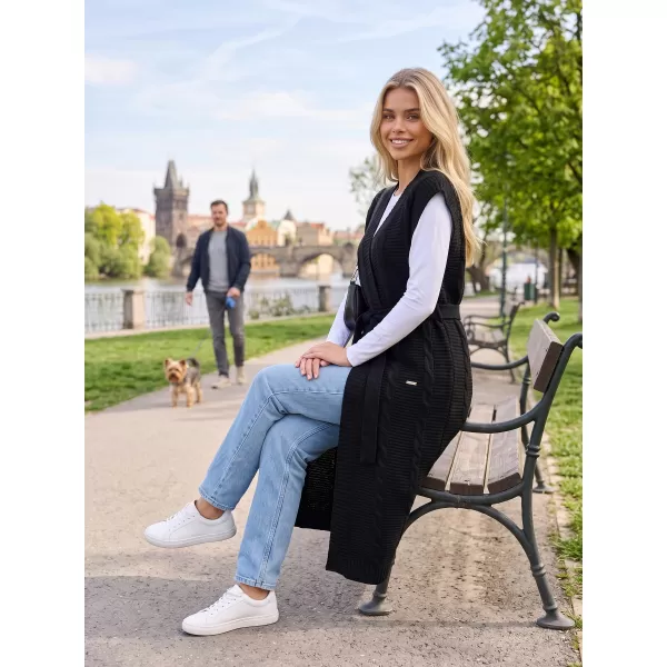  Дамска дълга жилетка KIXMI OTYLIA ЧЕРЕН 