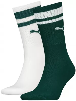 Чорапи PUMA CREW HERITAGE STRIPE 2P 907944-07 ЗЕЛЕНО