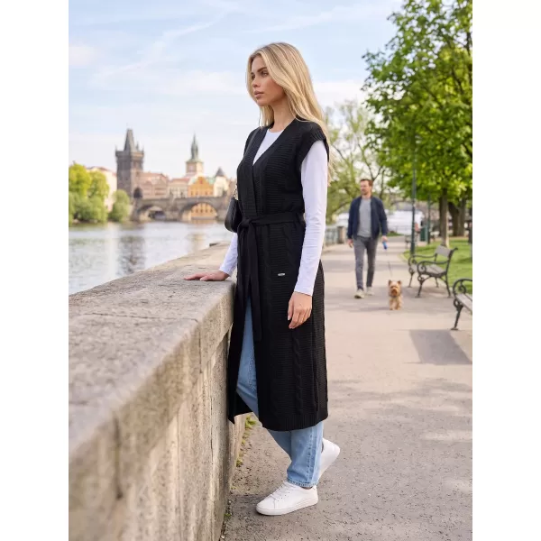  Дамска дълга жилетка KIXMI OTYLIA ЧЕРЕН 