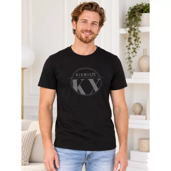  Мъжка тениска KIXMI OCTAVIO ЧЕРЕН 