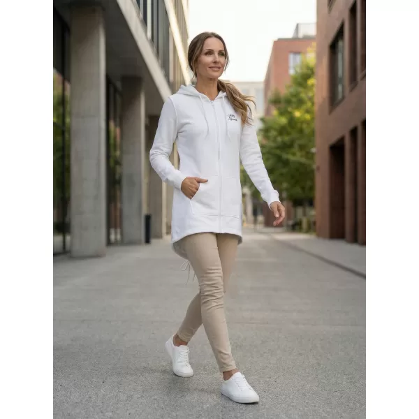  Дамски удължен суичър ALTISPORT BYB/ALW056BY148 БЯЛО 
