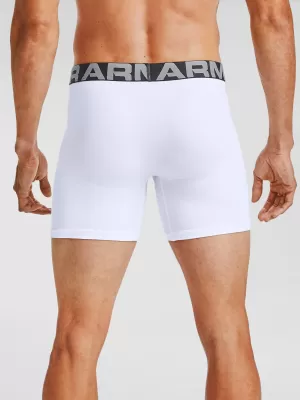 Мъжки боксерки UNDER ARMOUR CHARGED COTTON 6IN 3 PACK 1363617-100 БЯЛО