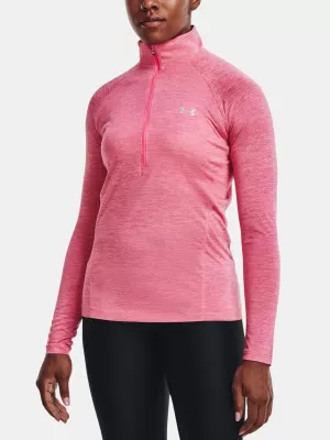 Дамска тениска UNDER ARMOUR TECH 1/2 ZIP - TWIST 1320128-676 РОЗОВО