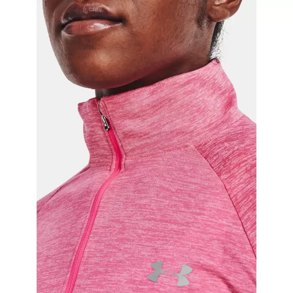  Дамска тениска UNDER ARMOUR TECH 1/2 ZIP - TWIST 1320128-676 РОЗОВО 