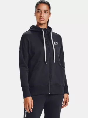 Дамски суичър UNDER ARMOUR RIVAL FLEECE FZ HOODIE 1356400-001 ЧЕРЕН