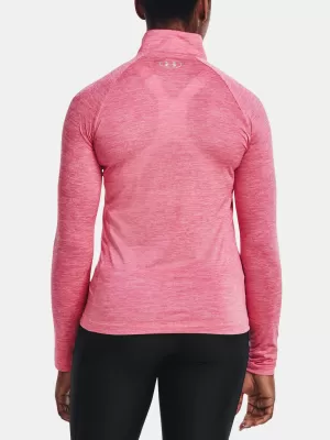 Дамска тениска UNDER ARMOUR TECH 1/2 ZIP - TWIST 1320128-676 РОЗОВО