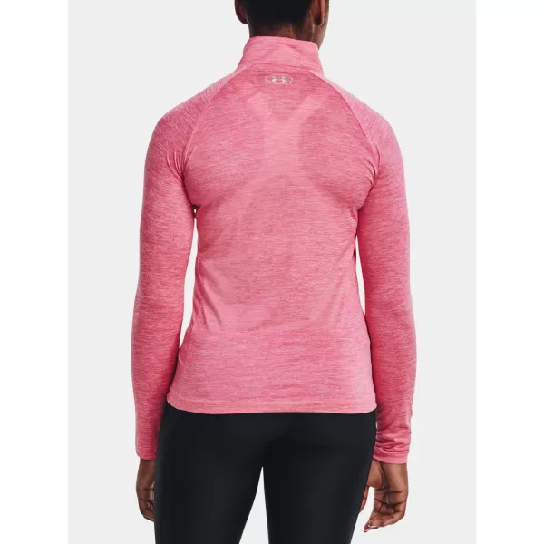  Дамска тениска UNDER ARMOUR TECH 1/2 ZIP - TWIST 1320128-676 РОЗОВО 