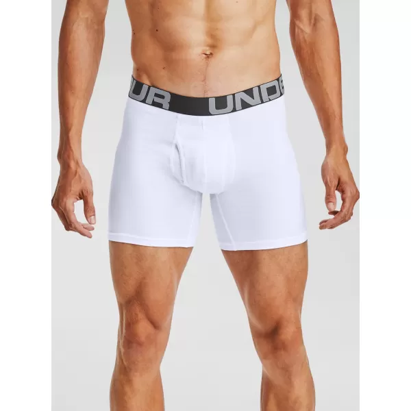  Мъжки боксерки UNDER ARMOUR CHARGED COTTON 6IN 3 PACK 1363617-100 БЯЛО 