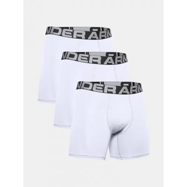  Мъжки боксерки UNDER ARMOUR CHARGED COTTON 6IN 3 PACK 1363617-100 БЯЛО 