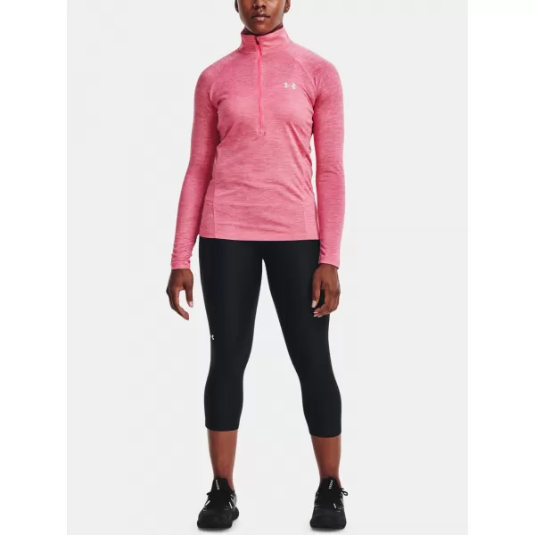  Дамска тениска UNDER ARMOUR TECH 1/2 ZIP - TWIST 1320128-676 РОЗОВО 