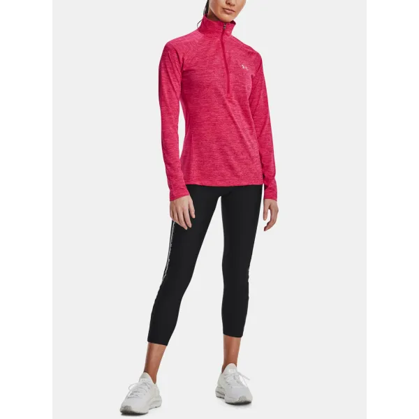  Дамска тениска UNDER ARMOUR TECH 1/2 ZIP - TWIST 1320128-975 РОЗОВО 