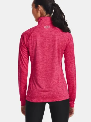 Дамска тениска UNDER ARMOUR TECH 1/2 ZIP - TWIST 1320128-975 РОЗОВО