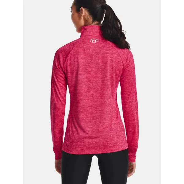  Дамска тениска UNDER ARMOUR TECH 1/2 ZIP - TWIST 1320128-975 РОЗОВО 