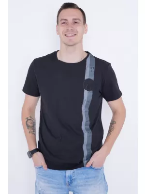 Мъжка тениска KIXMI PABLO ЧЕРЕН