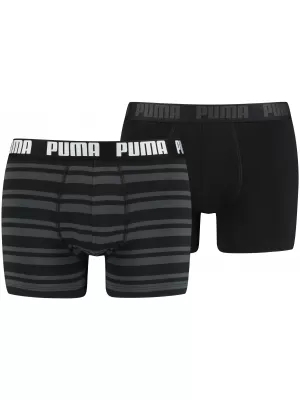 Мъжки боксерки PUMA HERITAGE STRIPE BOXER 2P 90783805 ЧЕРЕН