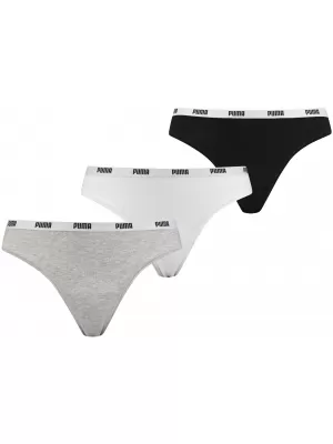 Дамски бикини PUMA STRING 3P PACK 90759001 БЯЛО/СИВО/ЧЕРНО