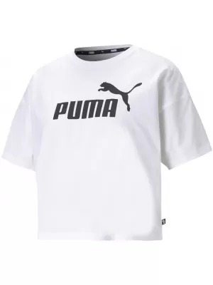 Дамски съкратен топ PUMA ESS CROPPED LOGO TEE 586866-02 БЯЛО