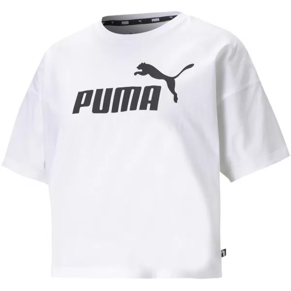  Дамски съкратен топ PUMA ESS CROPPED LOGO TEE 586866-02 БЯЛО 
