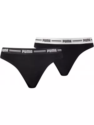 Дамски бикини PUMA WOMEN STRING 2P PACK 90785403 ЧЕРЕН