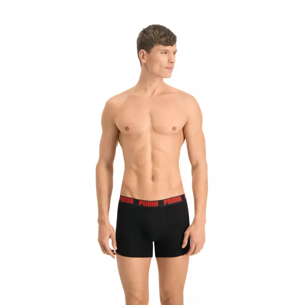  Мъжки боксерки PUMA BASIC BOXER 2P 90682309 ЧЕРВЕНО/ЧЕРНО 