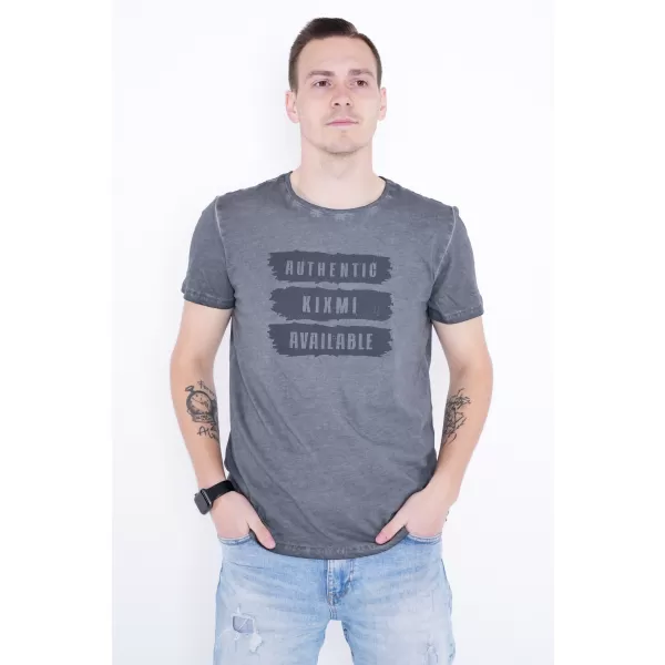  Мъжка тениска KIXMI PAUL ТЪМНО СИВ 