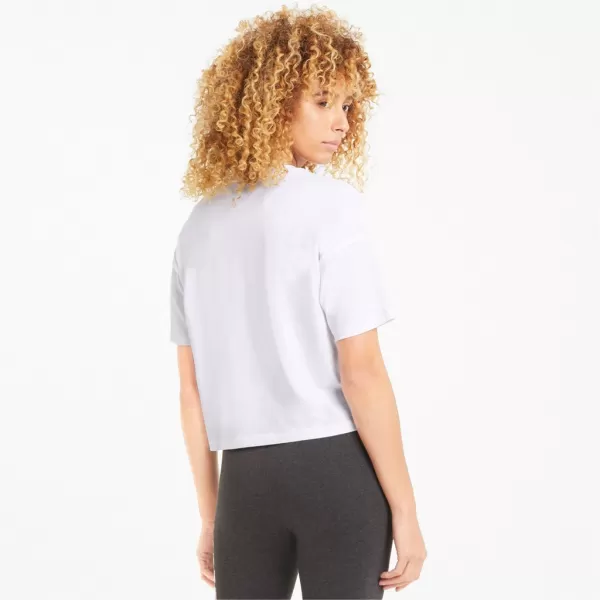  Дамски съкратен топ PUMA ESS CROPPED LOGO TEE 586866-02 БЯЛО 