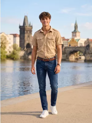 Риза BRANDIT VINTAGE KRÁTKÝ RUKÁV BD4024 САНДИ