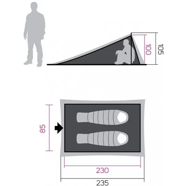  Подслон HANNAH MESH TENT 1 СИВО 