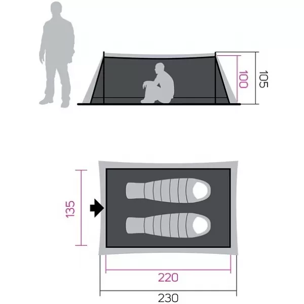  Подслон HANNAH MESH TENT 2 СИВО 