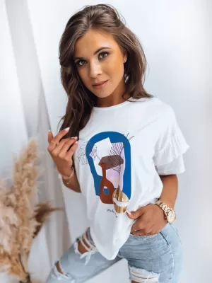 T -shirt DSTREET MODERM MEGE RY2187 БЯЛ