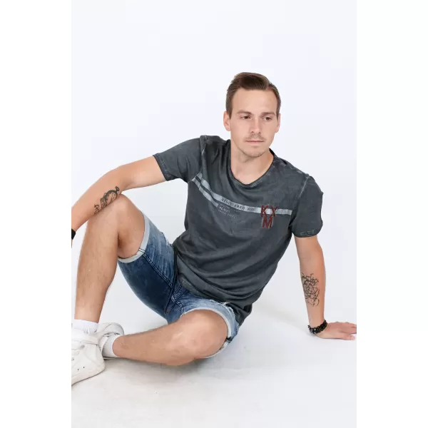  Мъжка тениска KIXMI RICKY ТЪМНО СИВ 