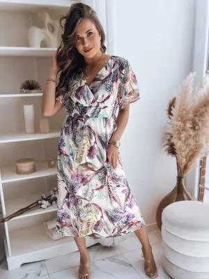 Рокля DSTREET LUNNA EY2306 БЯЛ -ВИОЛЕТОВО