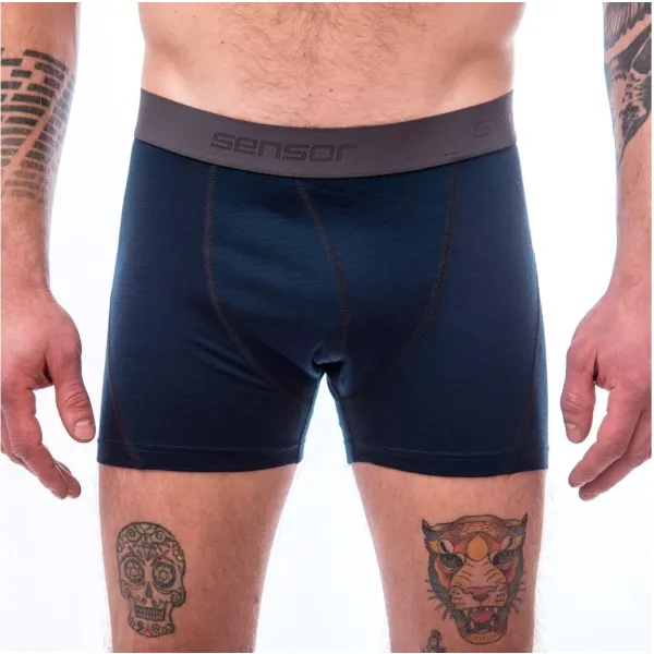 Мъжки боксерки SENSOR MERINO ACTIVE DEEP BLUE 
