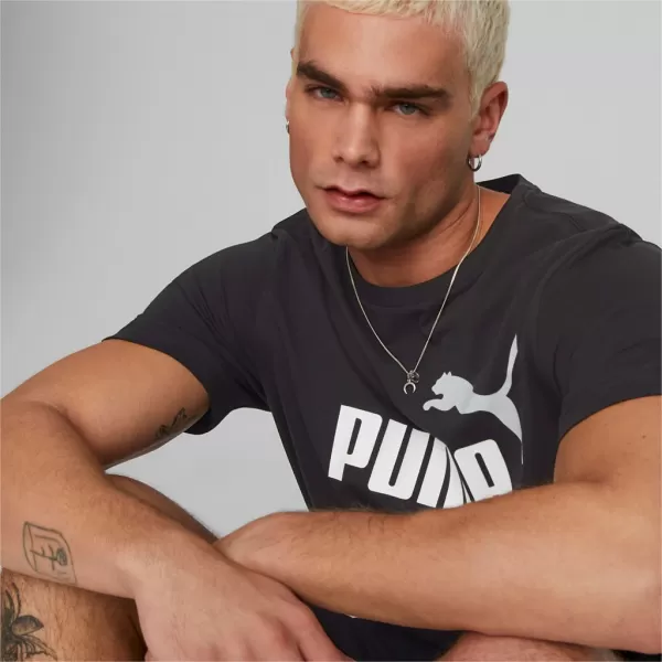  Мъжка тениска PUMA ESS+ 2 COL LOGO TEE 586759-61 ЧЕРЕН 