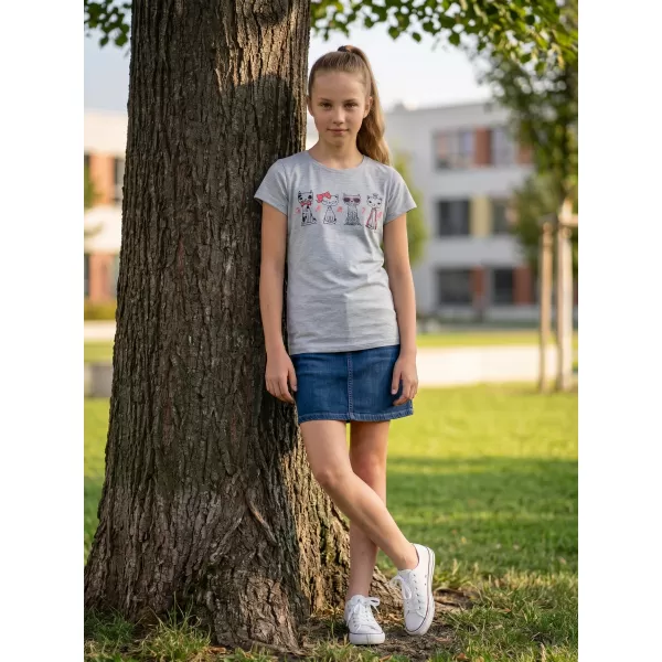  Тениска за момиче SAM 73 AXILL KT 508 СВЕТЛО СИВО 