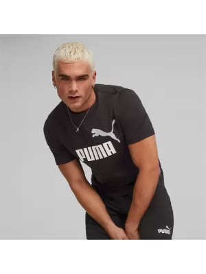 Мъжка тениска PUMA ESS+ 2 COL LOGO TEE 586759-61 ЧЕРЕН