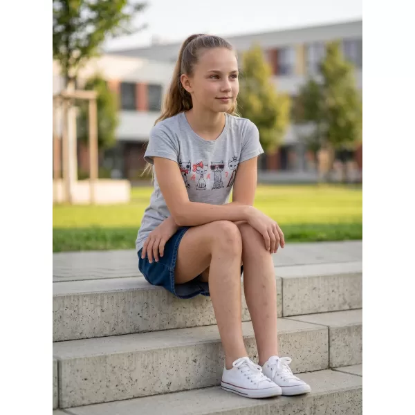  Тениска за момиче SAM 73 AXILL KT 508 СВЕТЛО СИВО 